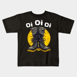 Oi Oi Oi Punk Rock Combat Boots - Skinhead Music Oi Punk Kids T-Shirt